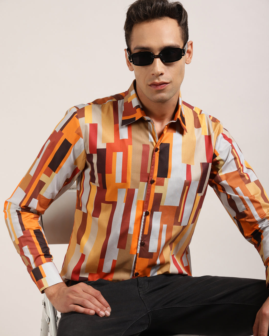Bold Abstract Print Shirt for Men