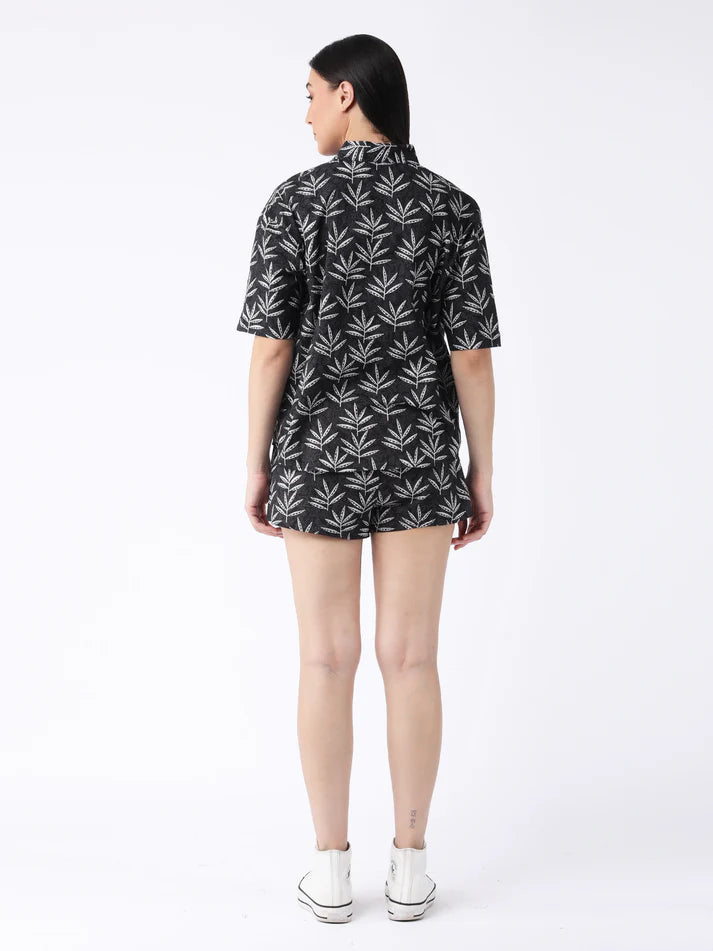 Monochrome Rush – Women’s Printed Cotton Co-ord Set
