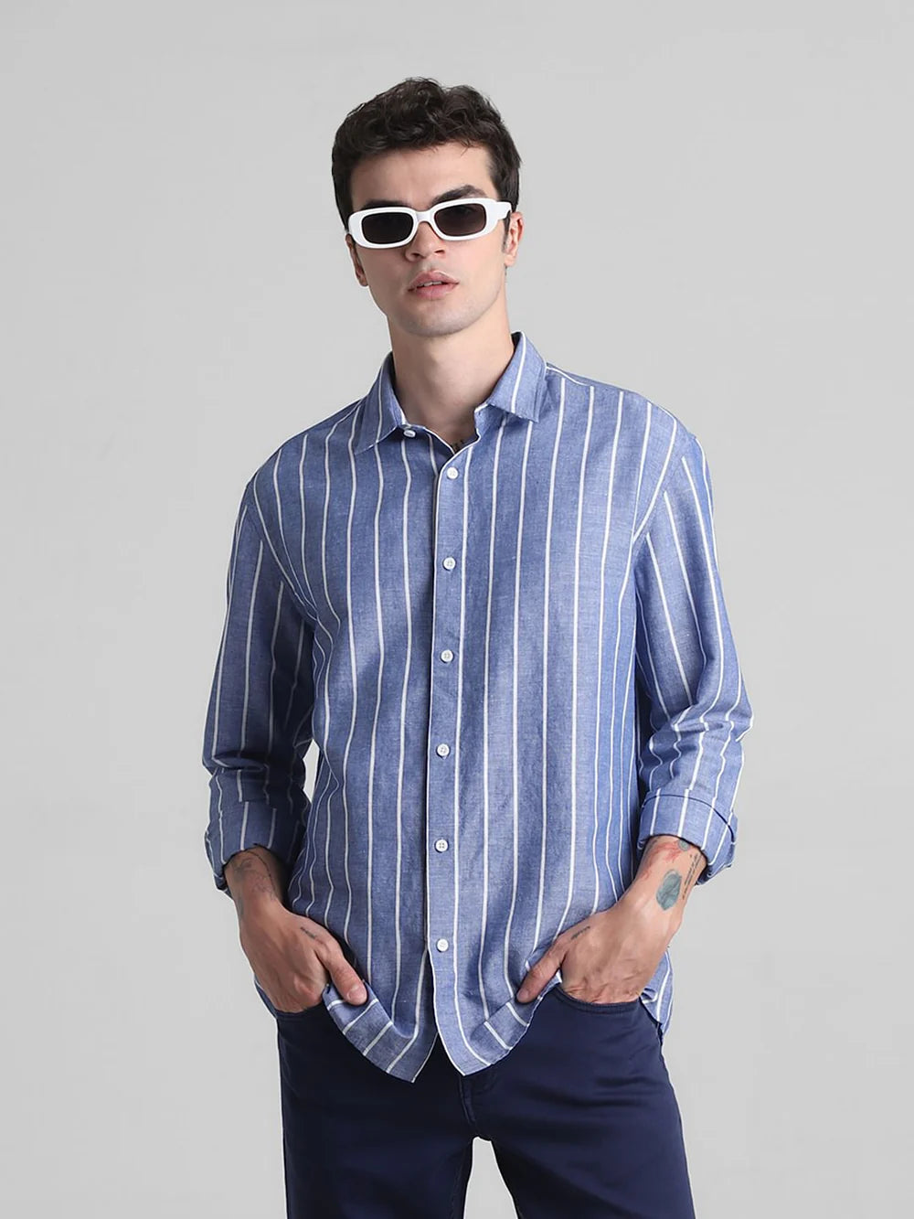 Breeze Striped Cotton-Linen Shirt