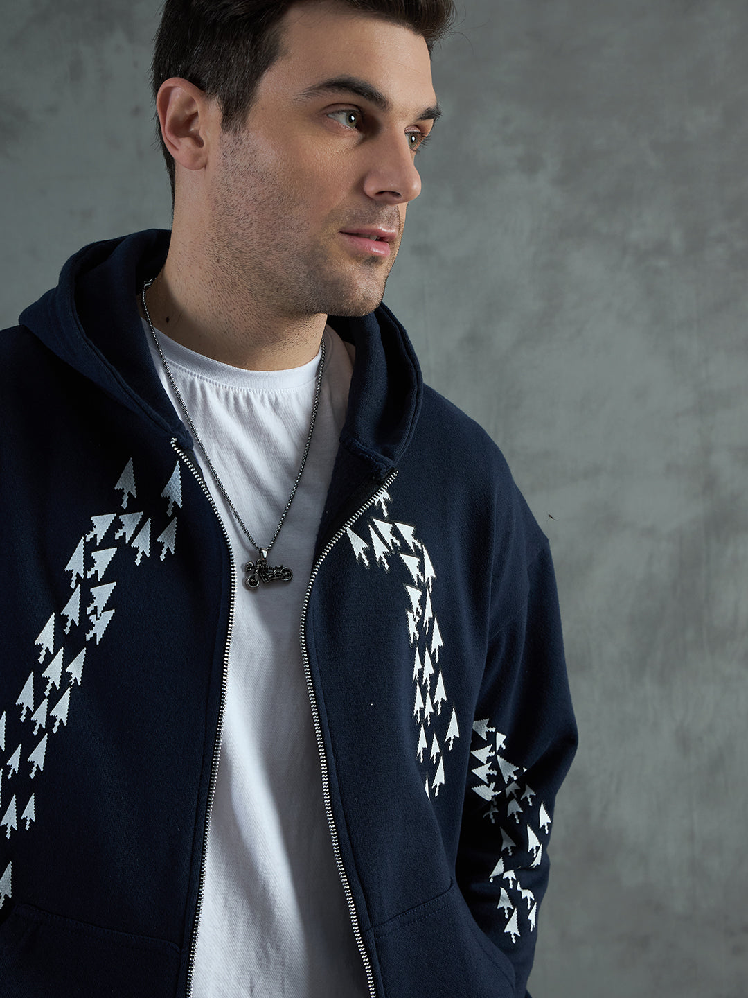 Navy Clickbait Oversized Hoodie