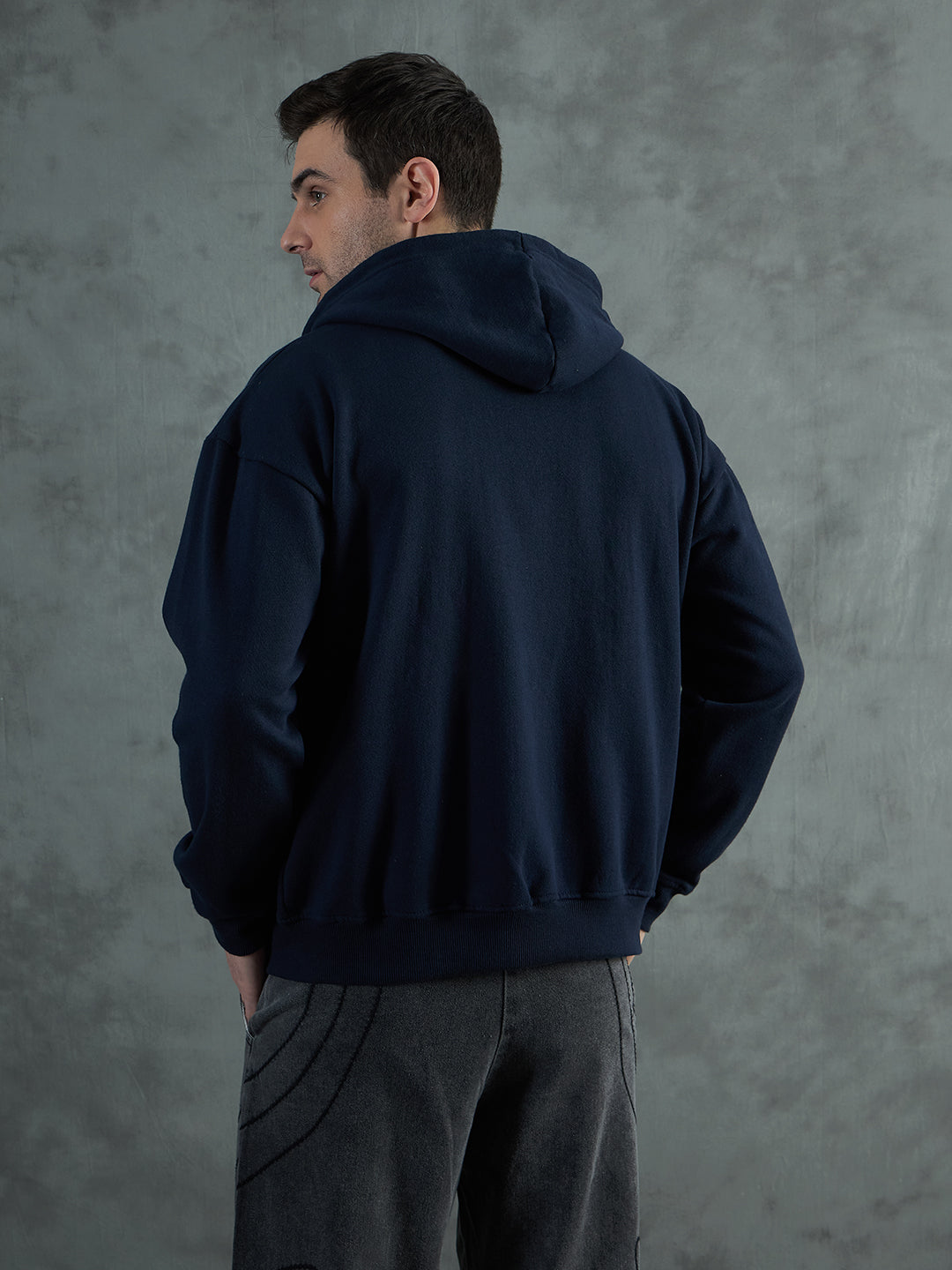 Navy Clickbait Oversized Hoodie