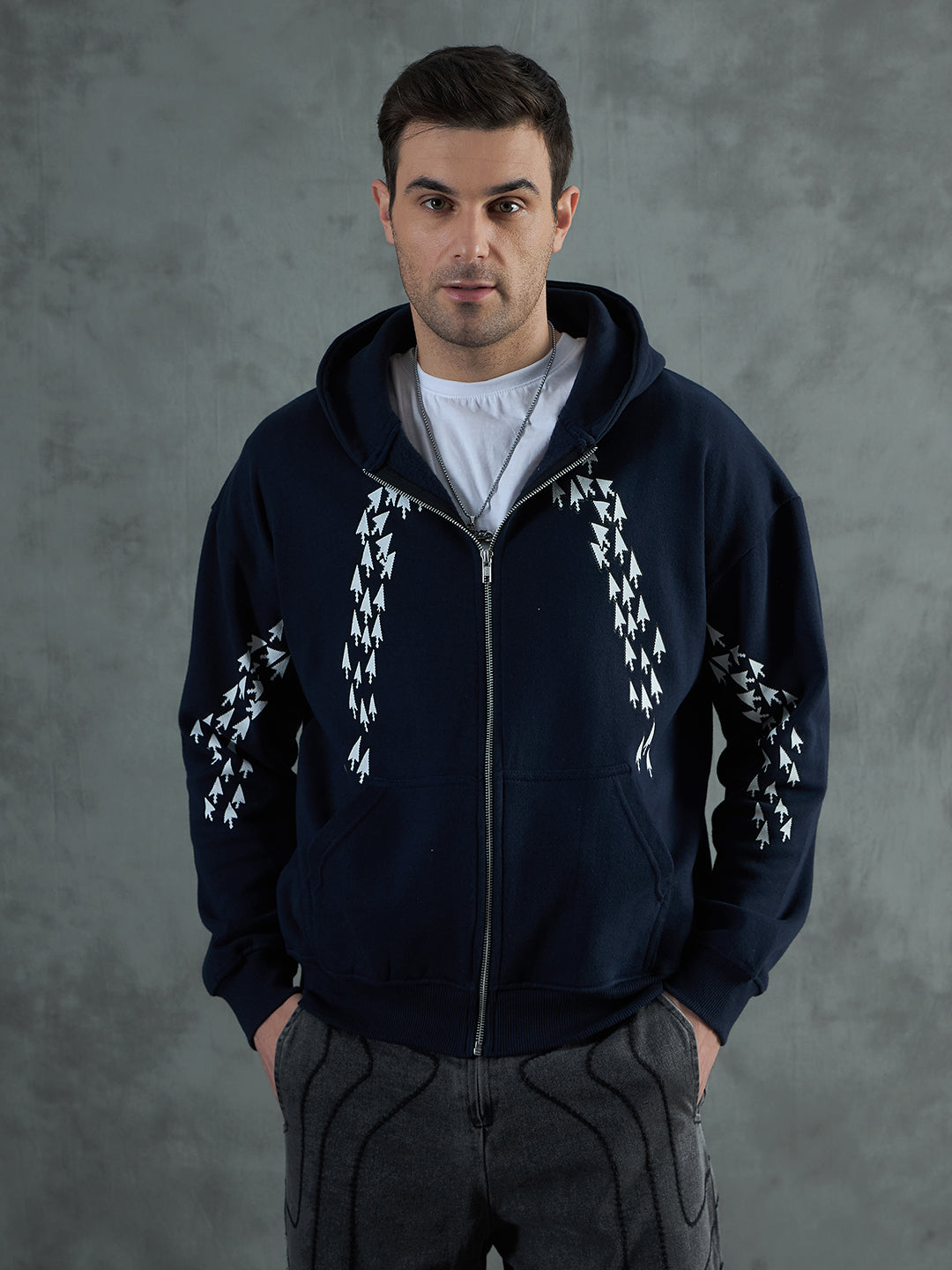 Navy Clickbait Oversized Hoodie