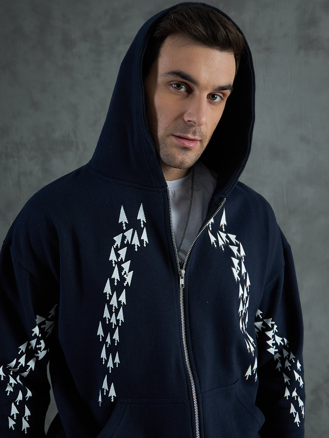 Navy Clickbait Oversized Hoodie