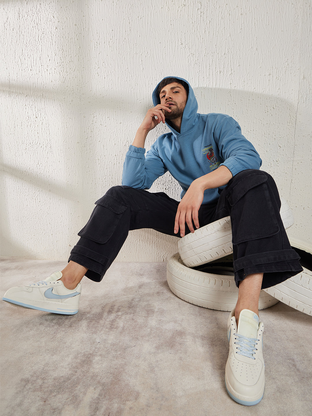 Petrol Blue Dragon Oversized Sweatshirt