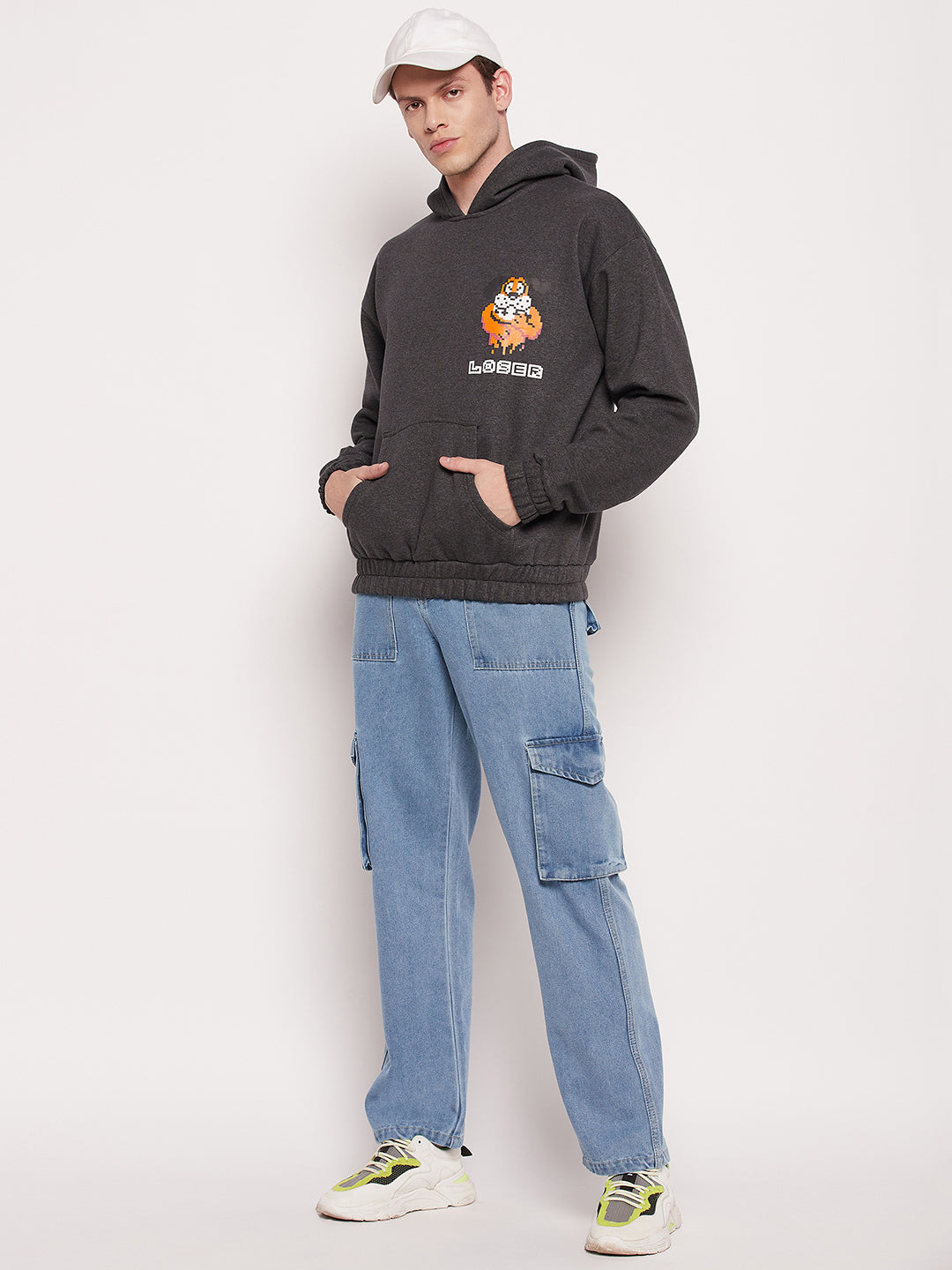 Charcoal Loser Graphic Hooded Sweatshirt