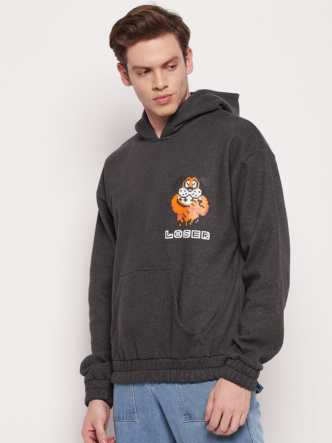 Charcoal Loser Graphic Hooded Sweatshirt