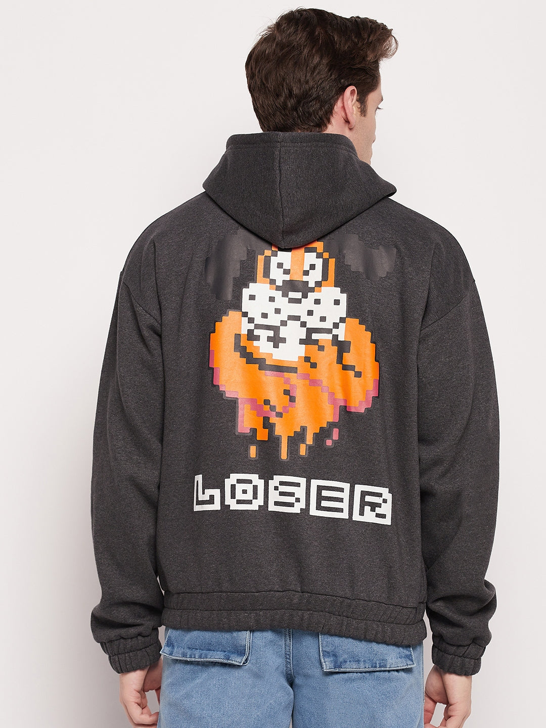 Charcoal Loser Graphic Hooded Sweatshirt