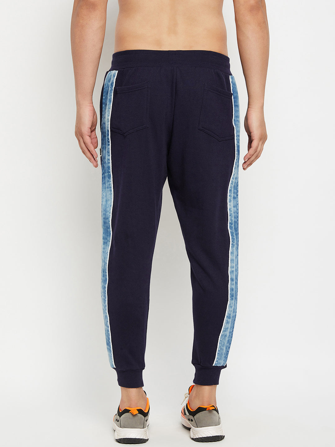 Navy Oversized Denim Taped Sweatpants