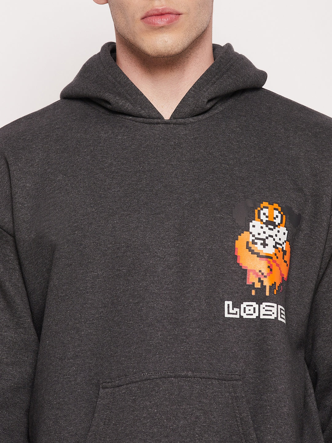 Charcoal Loser Graphic Hooded Sweatshirt