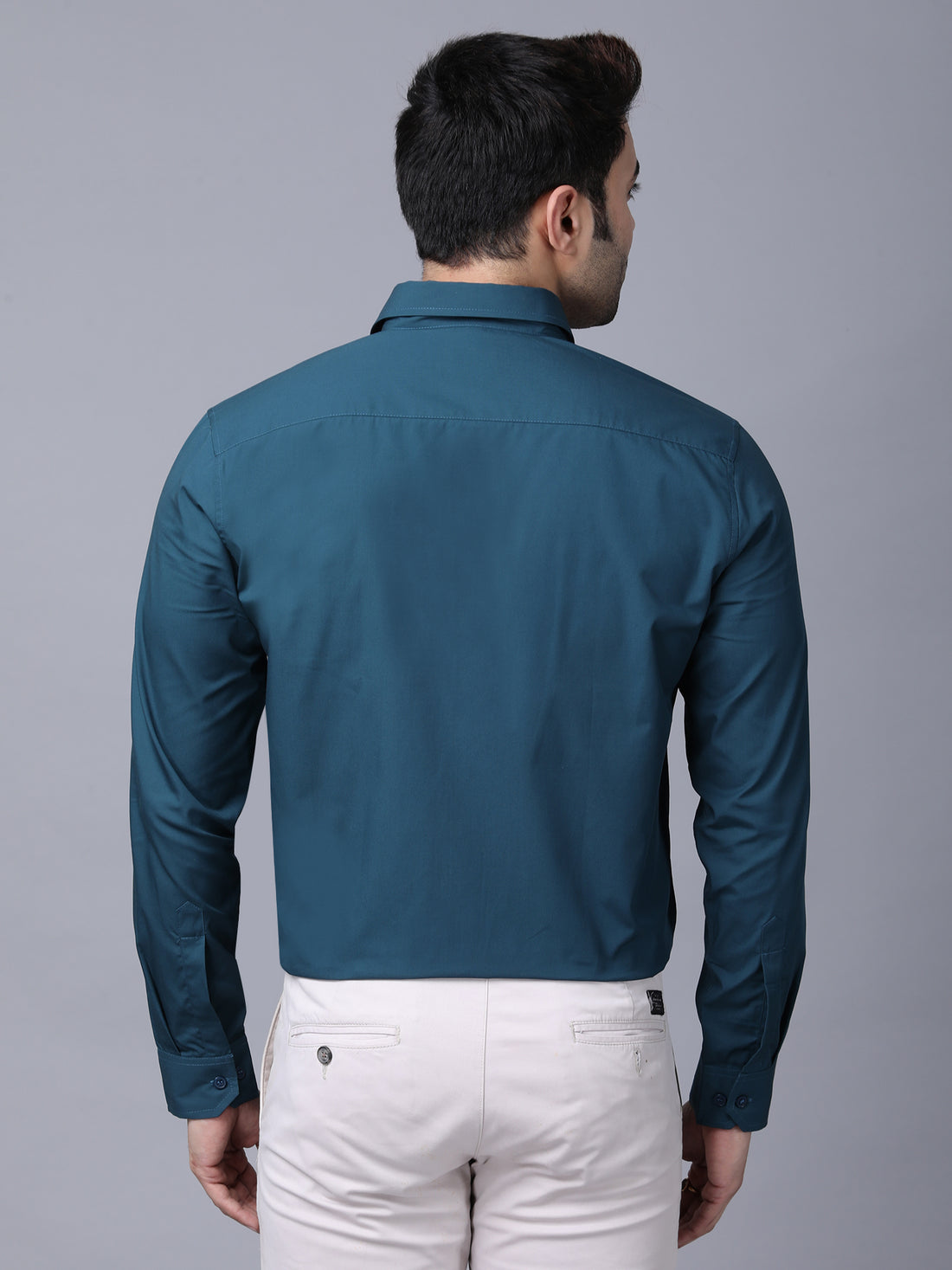 Teal Classic Formal Cotton Shirt for Men