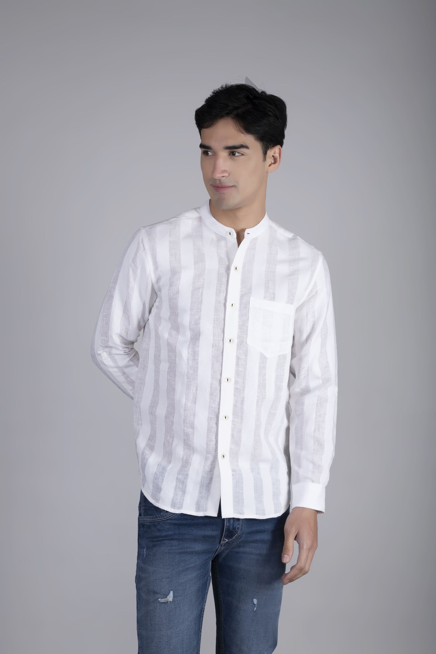 Cotton Linen Striped shirt