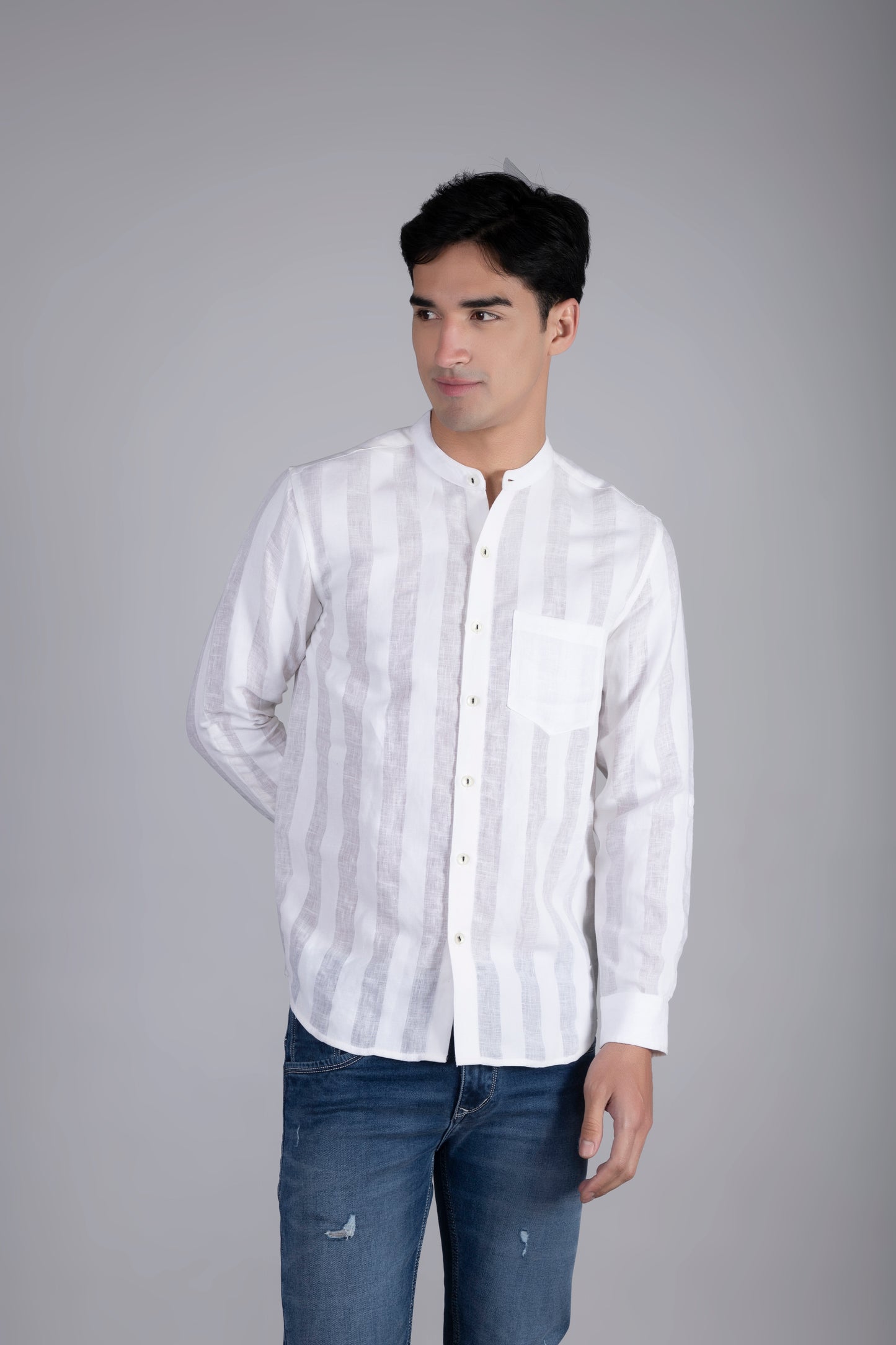 Cotton Linen Striped shirt