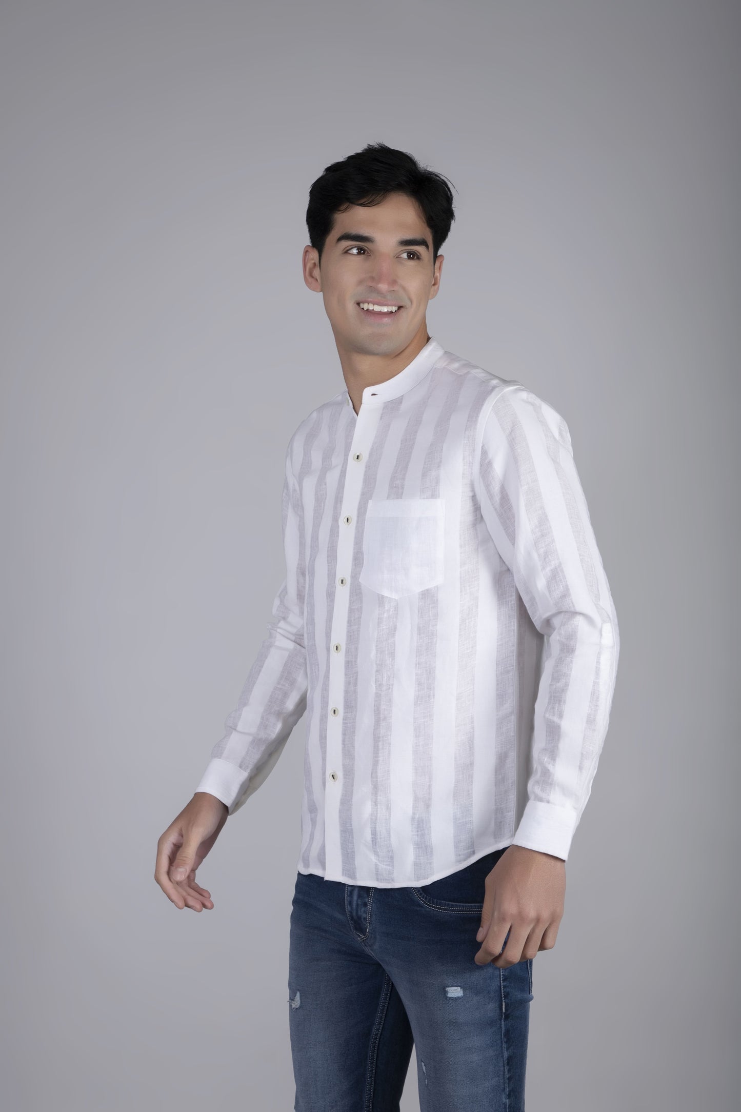 Cotton Linen Striped shirt