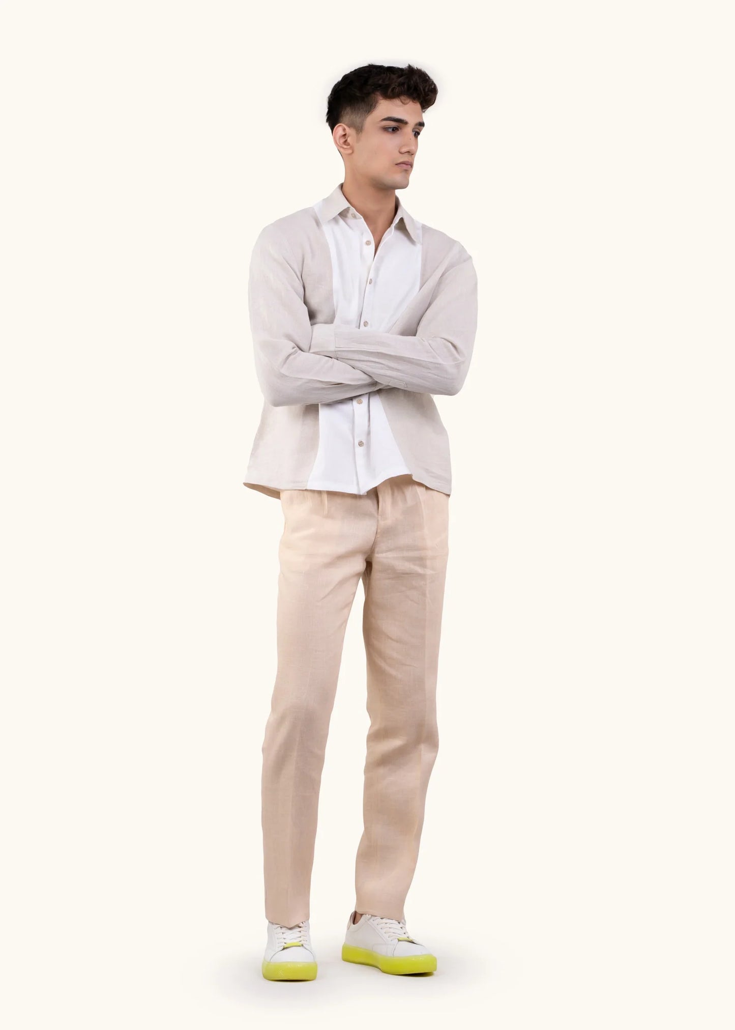 Bare Blend Panelled Linen Shirt