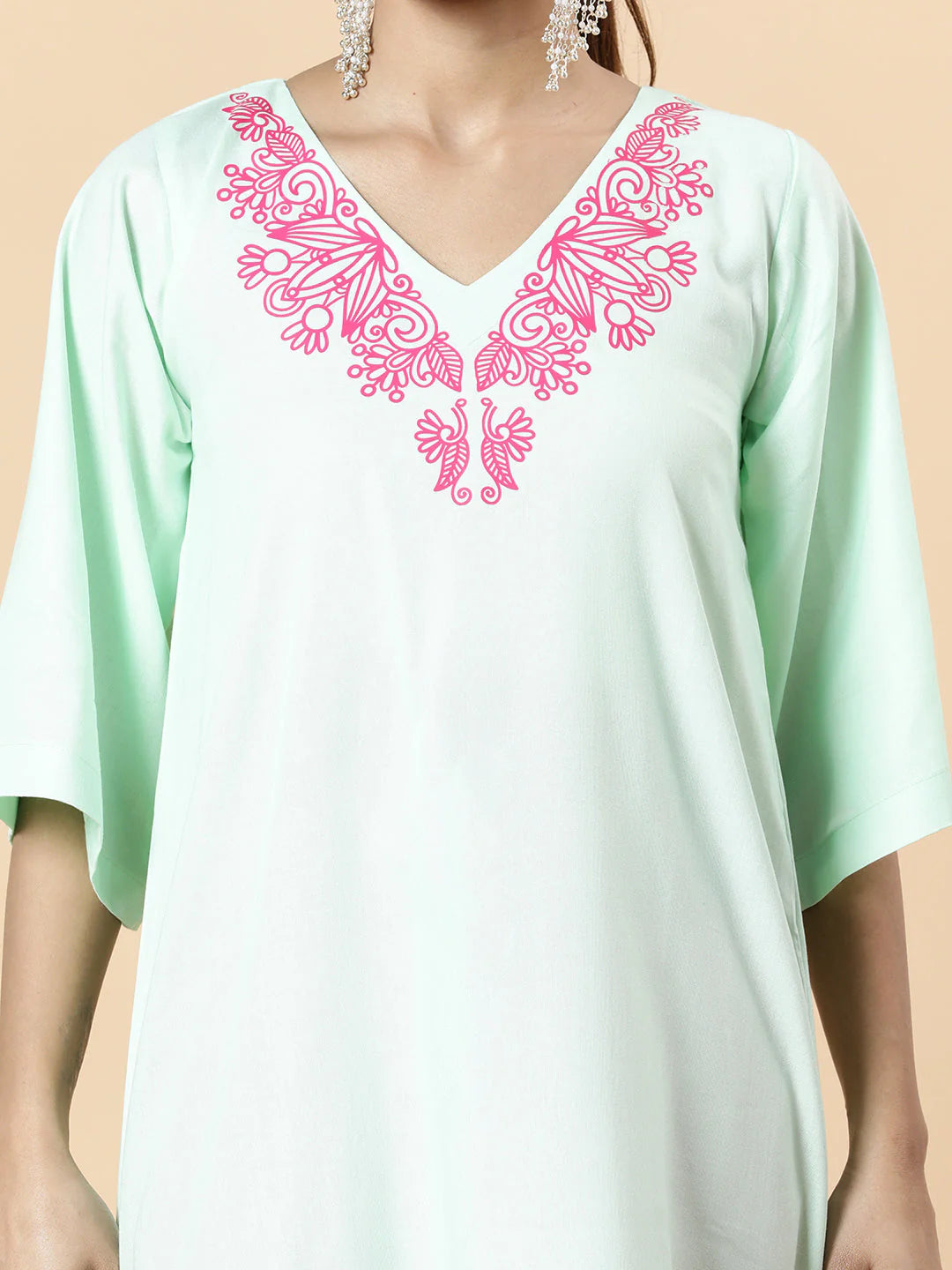 Mint Rayon Kurti - Zewar