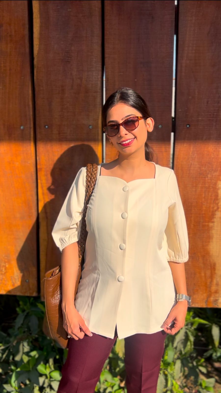 Ivory Solid Sweetheart Neck Top