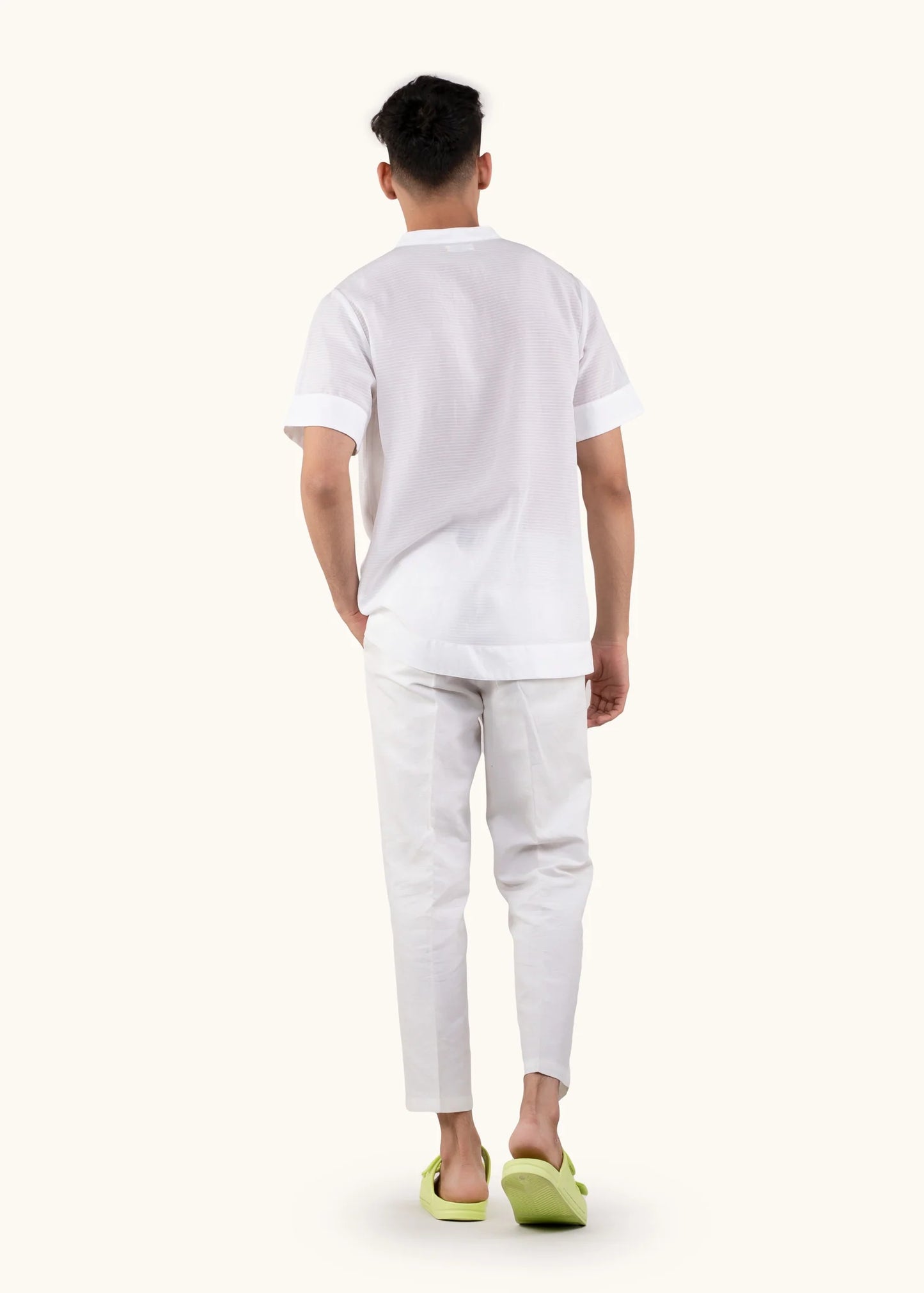 Calm White Linen Blend Cuba T-shirt
