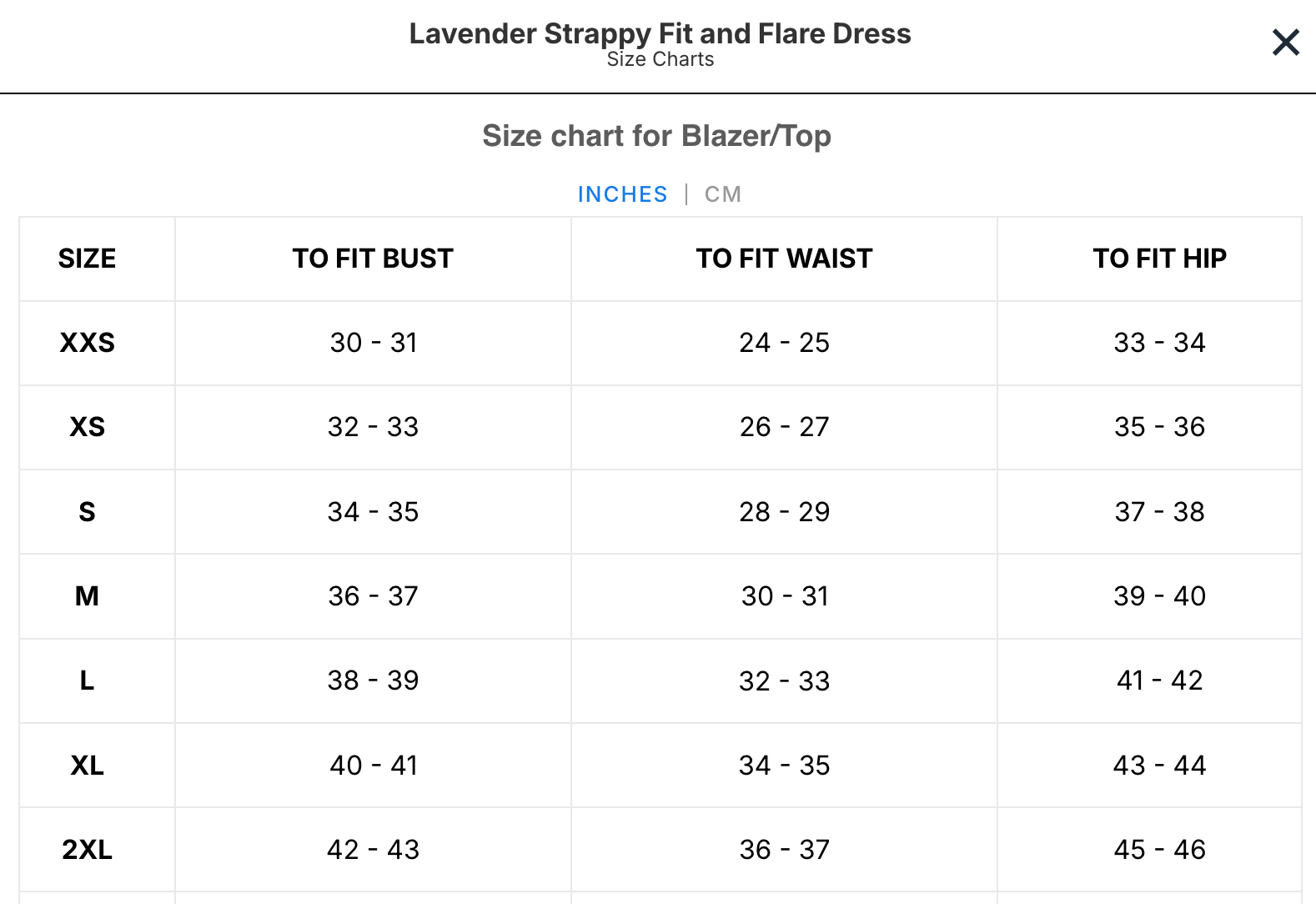 Size Chart