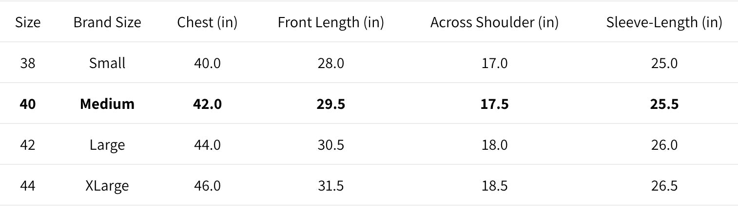 Size Chart