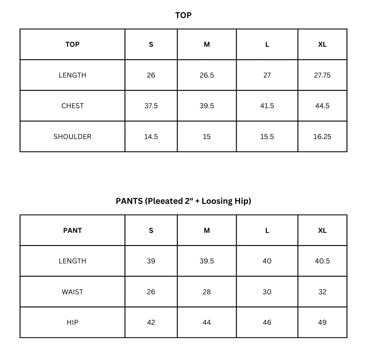 Size Chart