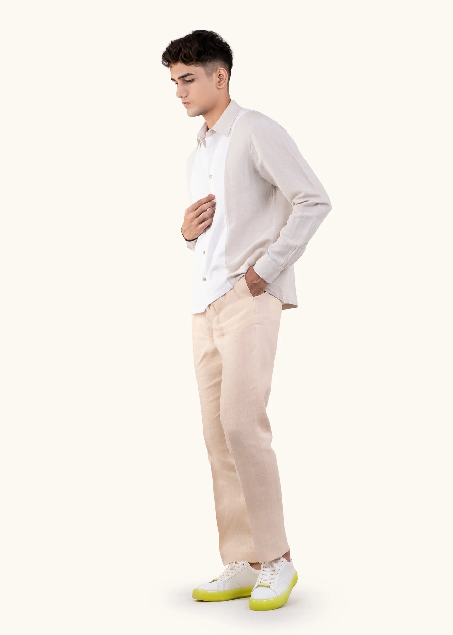 Bare Blend Panelled Linen Shirt