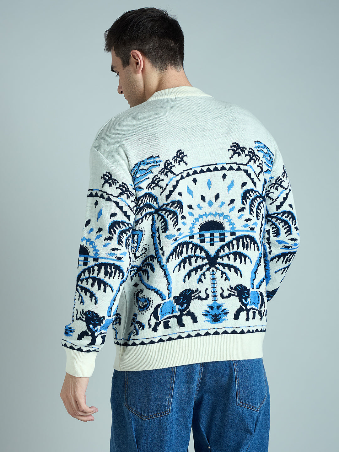 Ecru Royal Graphic Oversized Sweater