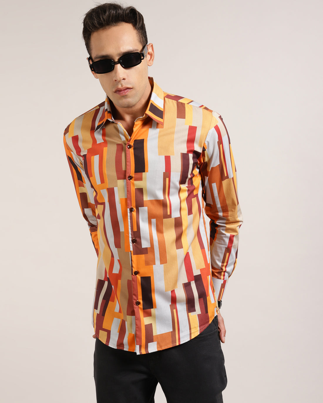 Bold Abstract Print Shirt for Men