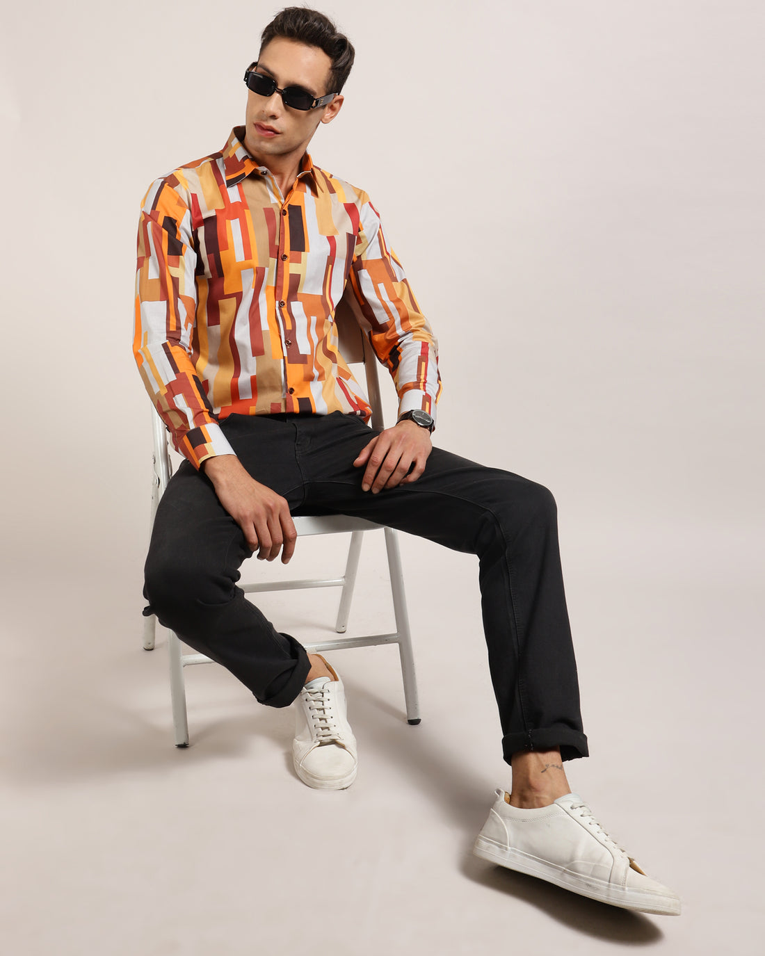 Bold Abstract Print Shirt for Men