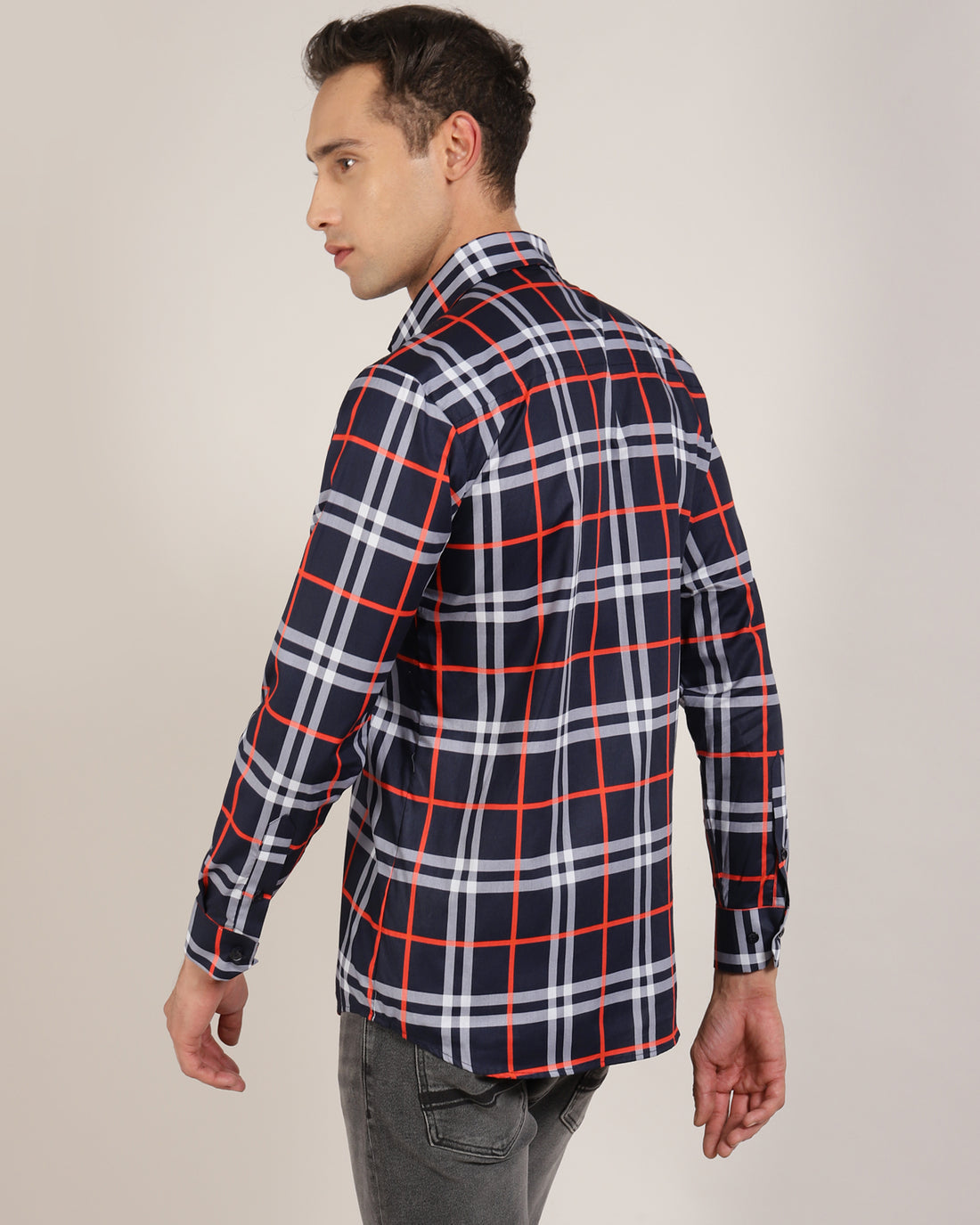 Men’s Printed Classic Black Check Shirt