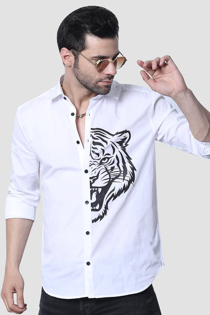 Majestic Tiger Classic White Designer Shirt
