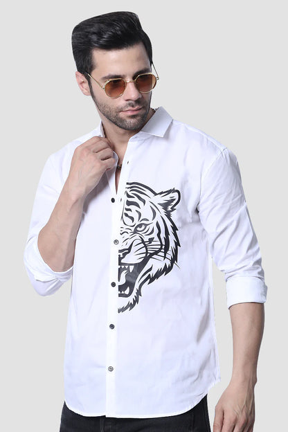 Majestic Tiger Classic White Designer Shirt