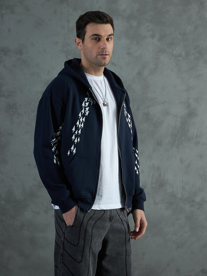 Navy Clickbait Oversized Hoodie