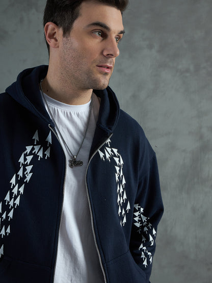 Navy Clickbait Oversized Hoodie