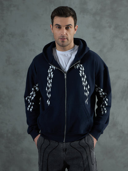Navy Clickbait Oversized Hoodie