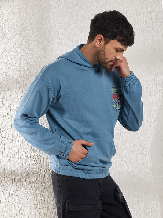 Petrol Blue Dragon Oversized Sweatshirt