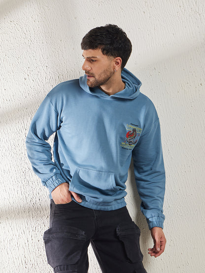 Petrol Blue Dragon Oversized Sweatshirt
