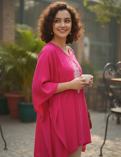 Magenta Kaftan Kurta - Reflection