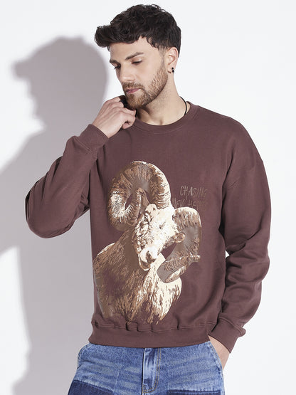 Brown Summit Seeker Oversized Sweatshirt