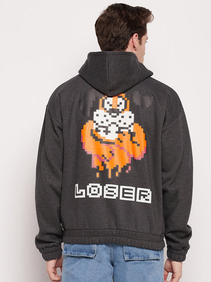 Charcoal Loser Graphic Hooded Sweatshirt