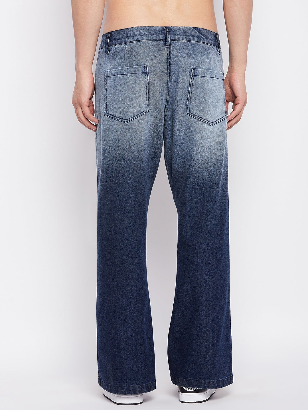Blue Ombre Washed Flared Denim