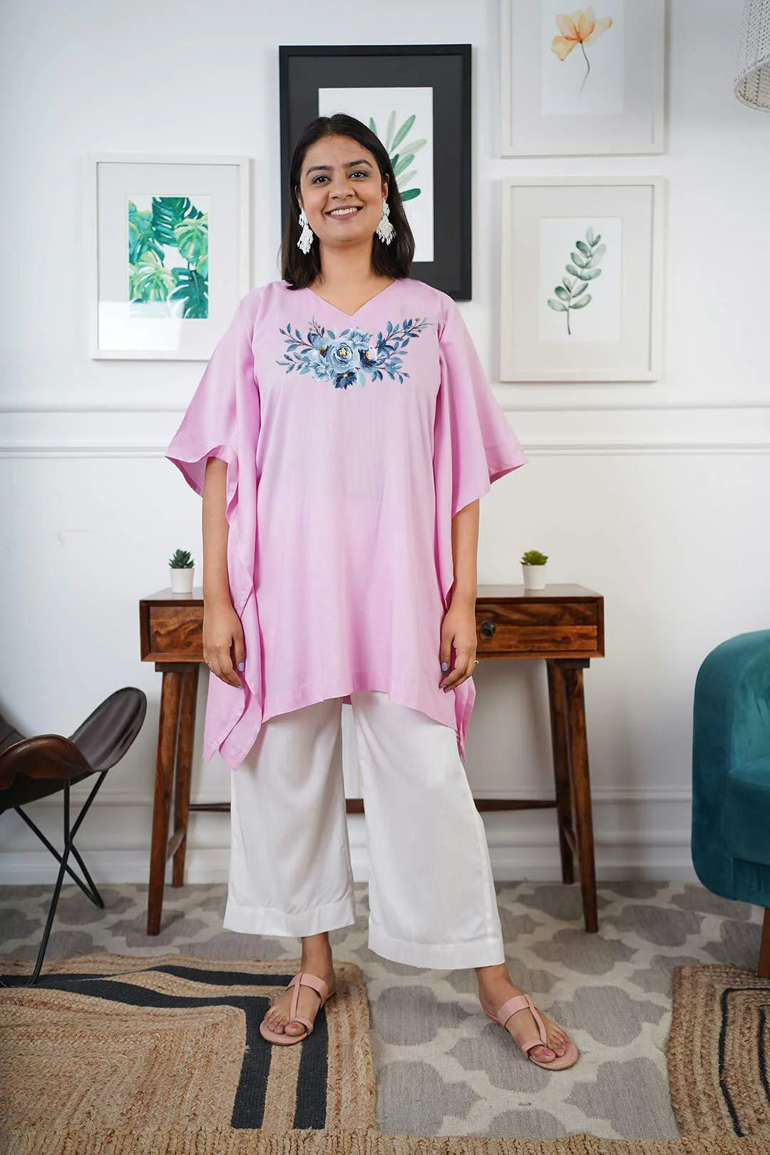 Babypink Rayon Kurti - Jahanara