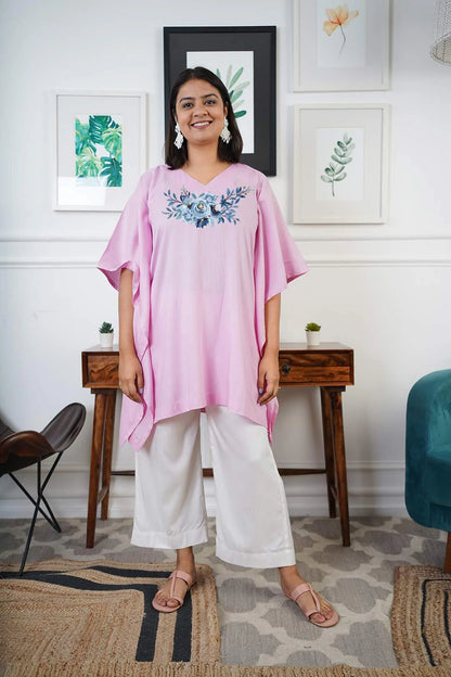 Babypink Rayon Kurti - Jahanara