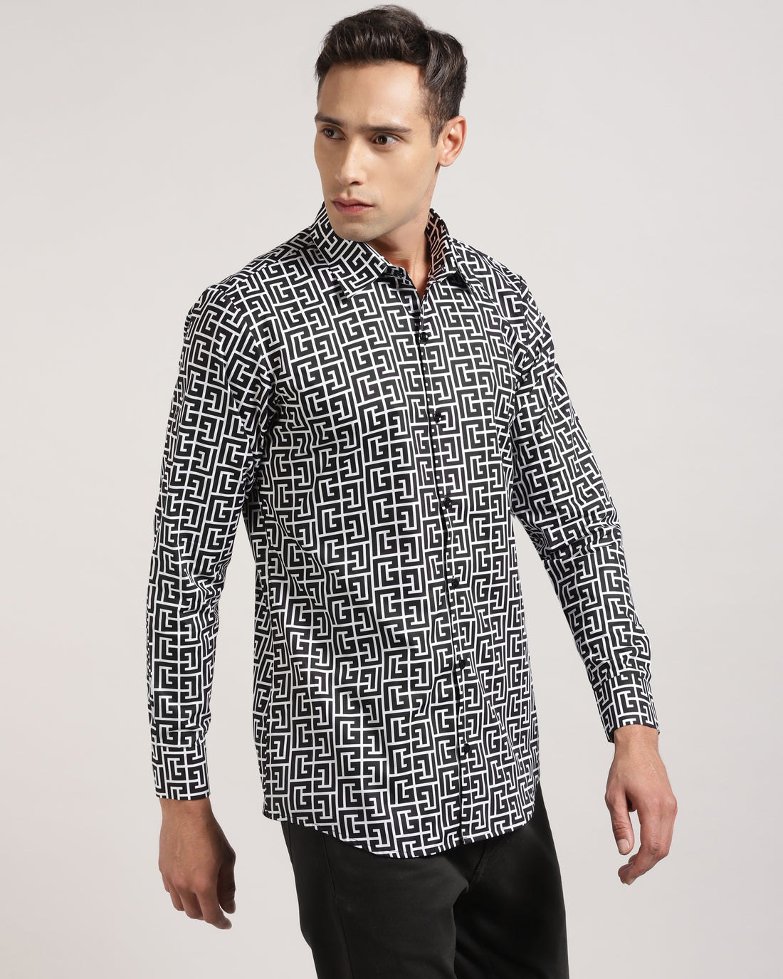 Men Classic Cotton Printed Casual Shirt