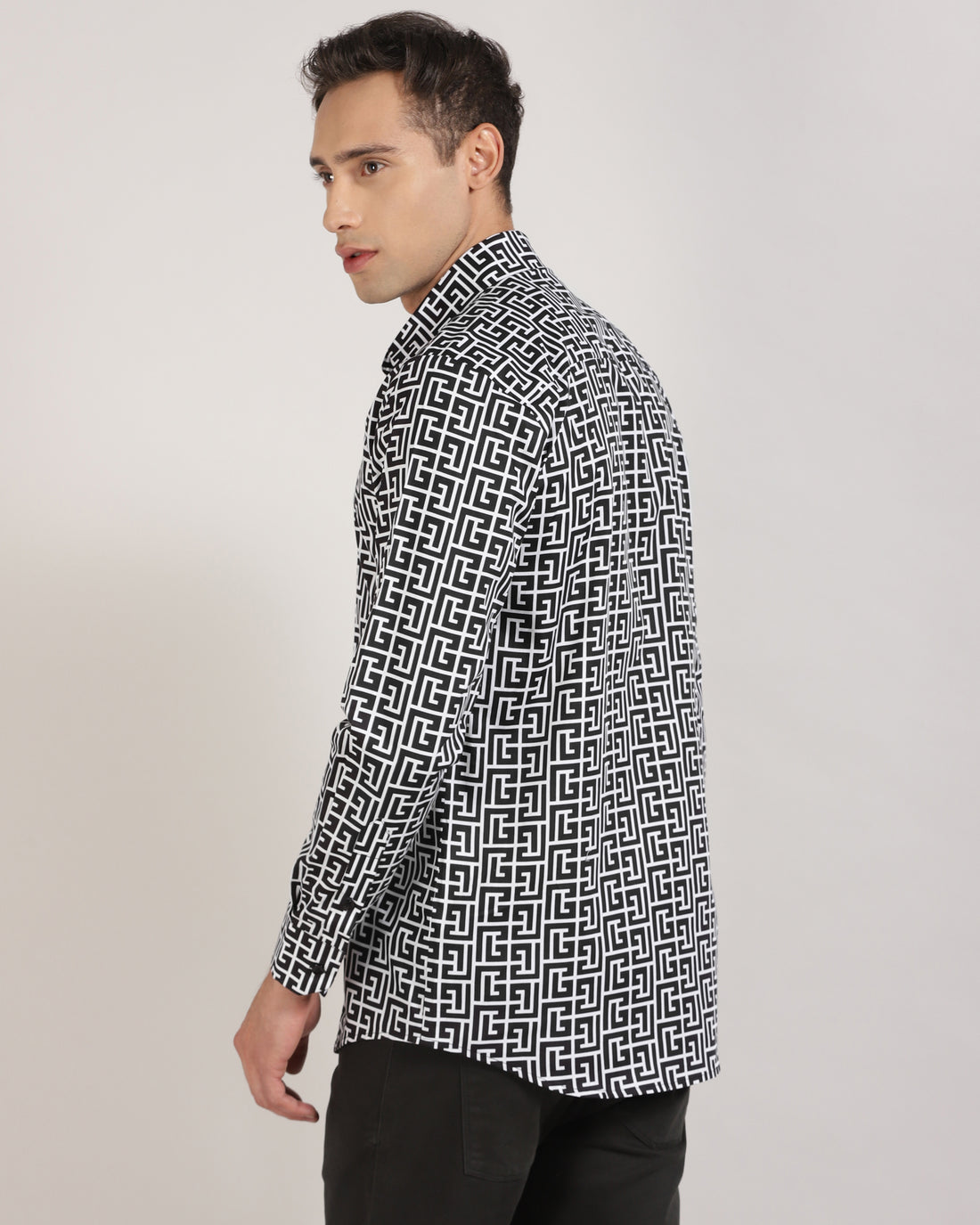 Men Classic Cotton Printed Casual Shirt