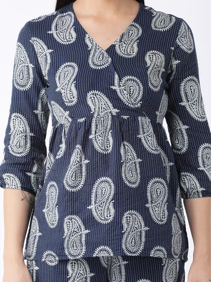 Navy Blue printed co-ord set
