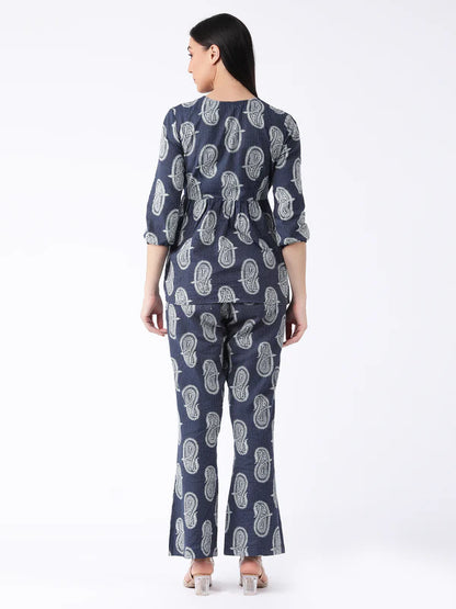 Navy Blue printed co-ord set