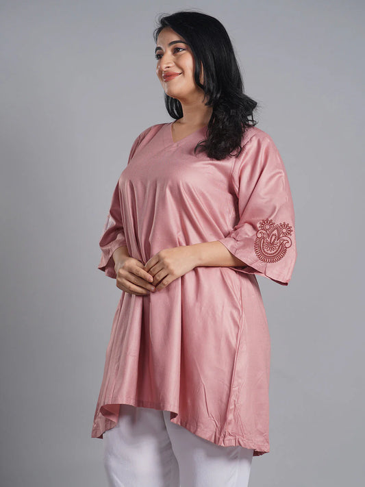 Blush Rayon Kurti - Enchantress