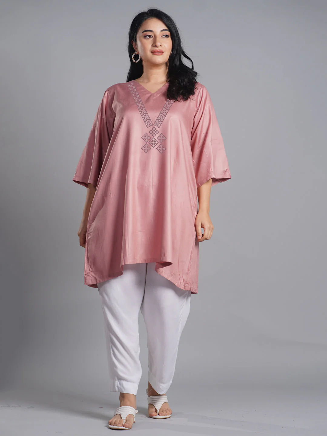 Blush Rayon Kurti - Jigsaw