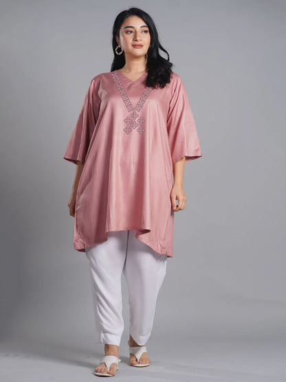 Blush Rayon Kurti - Jigsaw