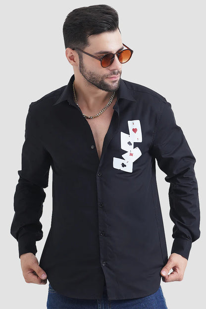 ♠ Cardplay Classic Black Designer Shirt